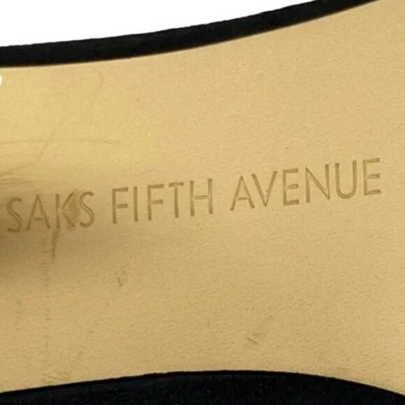 Saks Fifth Avenue Suede Strappy Peep Toe Heels - Size 6.5 - Picture 6 of 7